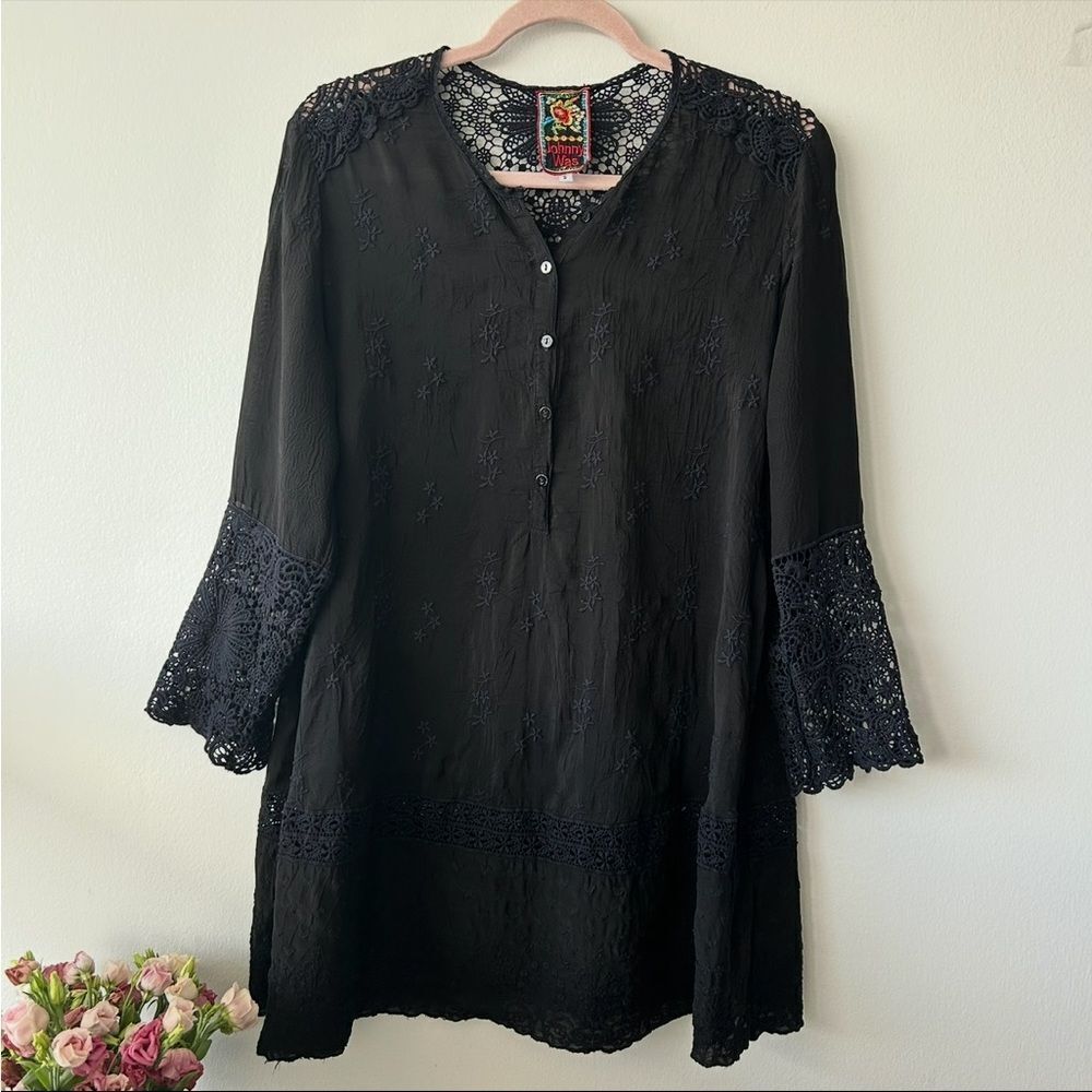 Johnny Was Embroidered Tunic in black